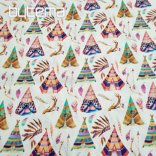 Children&#39;s cotton satin TEEPEE digital print