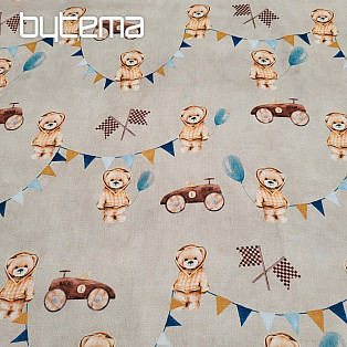 Children's cotton satin BEARS - RACE digital printing
