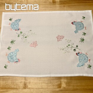 Blue HEN embroidered tablecloth