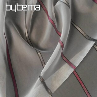 Voile curtain grey-purple stripe