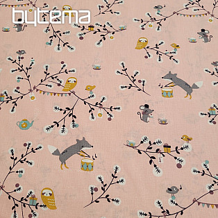Cotton fabric FOX rose