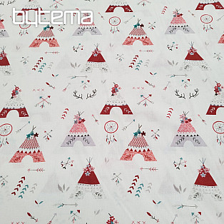 Cotton fabric INDIAN TEEPEES