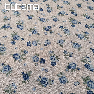 Decorative fabric ROSES blue