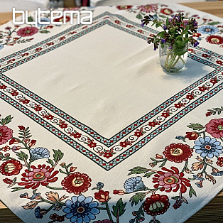 Tapestry tablecloth, scarf PAINTED FLOWERS