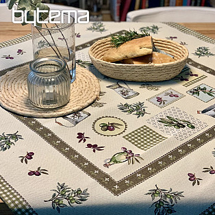 Tapestry tablecloth, OLIVE scarf