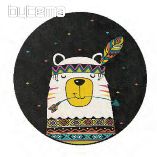 Children's round carpet PLAY bear