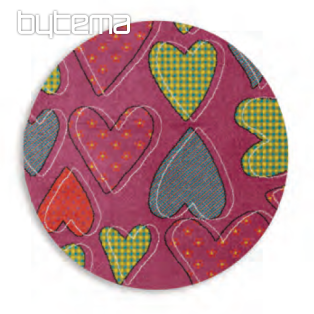 Children's round carpet PLAY heart