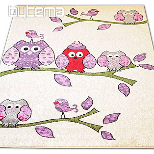 Childrens carpet BELLA  OWLS cream