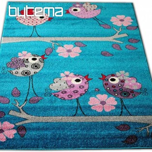 Children&#39;s rug BELLA BIRDS turquoise
