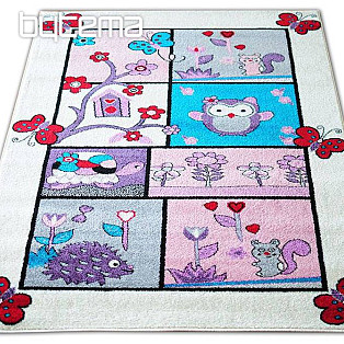 Children&#39;s rug ANIMALS cream