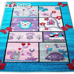 Children&#39;s rug ANIMALS turquoise