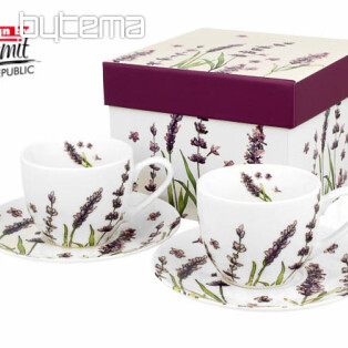 Porcelain espresso mugs set 2 pcs Lavender E šapo