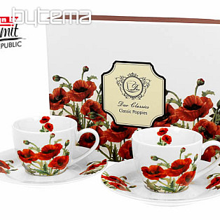 Classic poppies cup and saucer set 90 ml