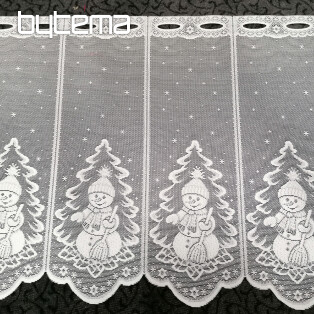 CHRISTMAS jacquard curtain for the SNOWMAN stained glass window