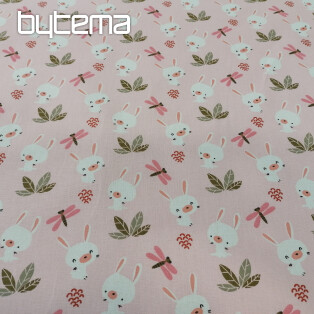 Cotton fabric bunny pink