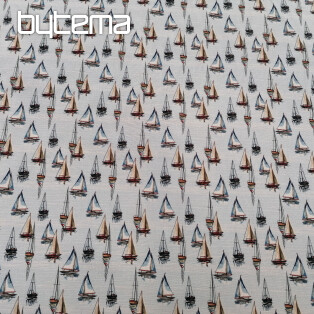 Cotton fabric SAILING BOAT