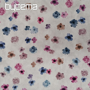 Decorative fabric FLOWERS purple-blue