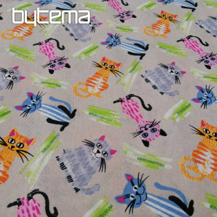 Decorative fabric CATS MULTICOLOR