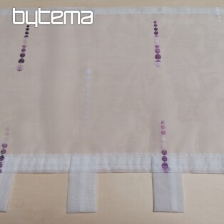 Embroidered curtain for a stained glass window - purple beads