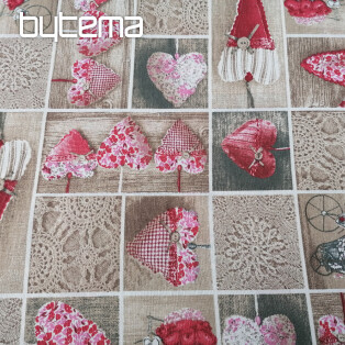 Decorative fabric HEARTS LIDIA 401