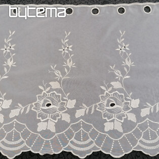 Stained glass curtain - voile with flower embroidery