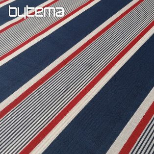 Cotton fabric Blue-red stripe