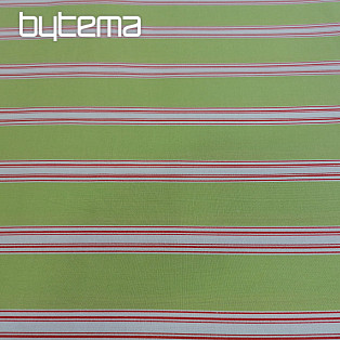 Cotton fabric Green-orange stripe