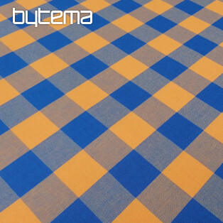 Blue-yellow checkered cotton fabric