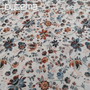 Cotton fabric VARANASI KALAMKARI white