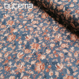 VARANASI KALAMKARI blue cotton fabric