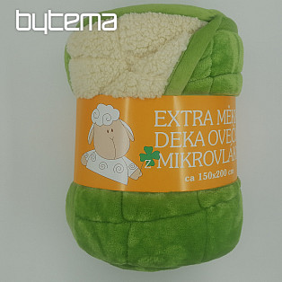 Microfiber blanket EXTRA SOFT SHEEP - green