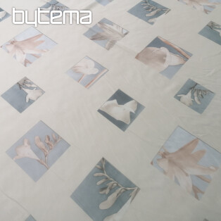 Beige decorative fabric with flowers
