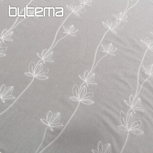 Luxurious embroidered white curtain with flowers 11745/290