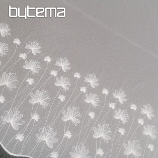 Luxury embroidered white curtain with flowers 11749/0001