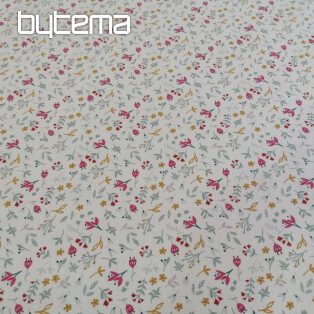 Cotton fabric AZRA flowers white