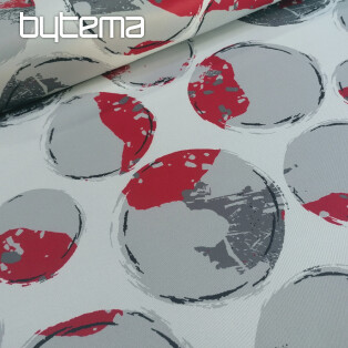 Decorative fabric BLACK OUT Bubbles red