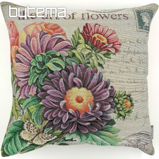 Tapestry pillowcase Bouquet - purple postcard