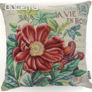 Tapestry pillowcase Bouquet - red postcard