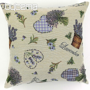 Tapestry cushion cover LAVENDER HEART