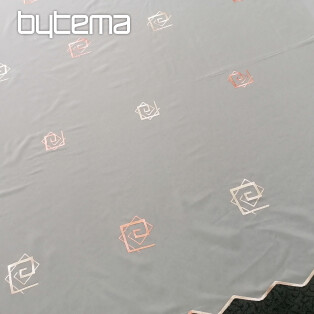 Voial cream curtain with salmon embroidery