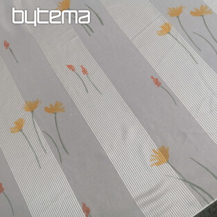 White-striped veil curtain with flowers 829291/05