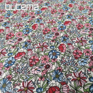 Cotton fabric Apollo flowers pink-blue