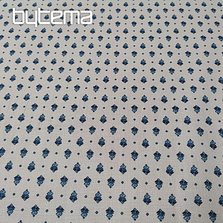 Cotton fabric MAJOLIKA blue ornament