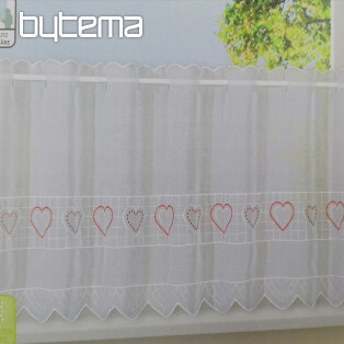 Finished curtain GERSTER white - heart 50x145 cm
