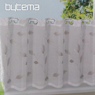 Finished curtain GERSTER grey-beige leaves 50x150 cm