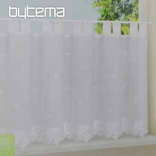 Finished curtain GERSTER white flower 50x150 cm