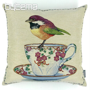 Tapestry pillow-case BIRDS and CUP 2