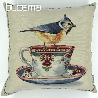 Tapestry pillow-case BIRDS and CUP 1