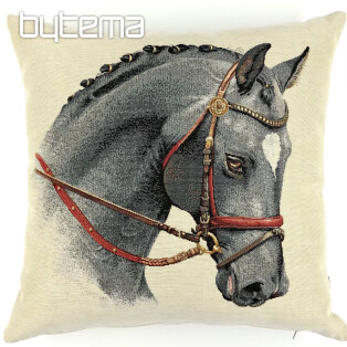 Tapestry pillow-case HORSE gray