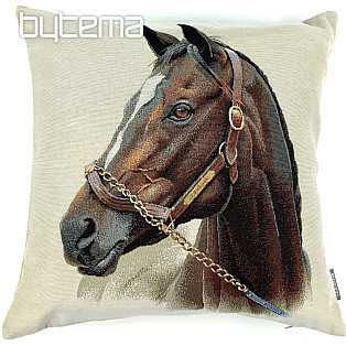 Gobelin cushion cover HORSE BROWN
